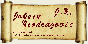 Joksim Miodragović vizit kartica